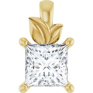 18K Yellow Gold 5 mm Square Charm/Pendant Mounting