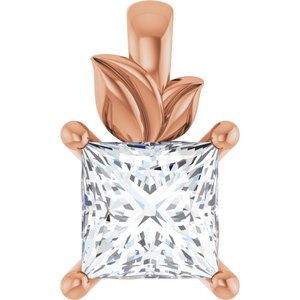14K Rose Gold 5 mm Square Charm/Pendant Mounting