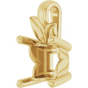 18K Yellow Gold 5 mm Square Charm/Pendant Mounting – image 4