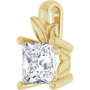 10K Yellow Gold 5 mm Square Charm/Pendant Mounting – image 3