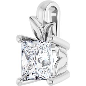 14K White Gold 5 mm Square Charm/Pendant Mounting – image 3