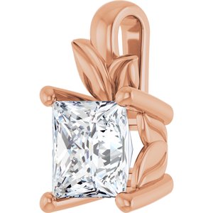 18K Rose Gold 5 mm Square Charm/Pendant Mounting – image 3