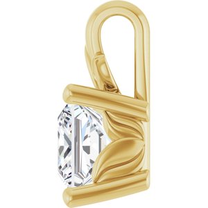 18K Yellow Gold 5 mm Square Charm/Pendant Mounting – image 5