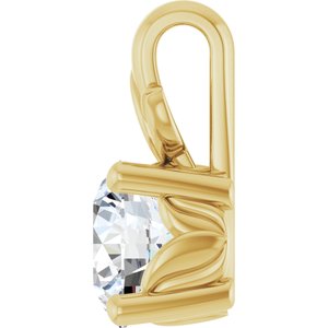 14K Yellow Gold 5.8 mm Round Charm/Pendant Mounting – image 5