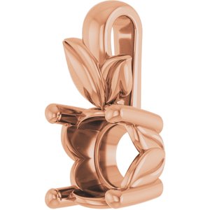 10K Rose Gold 5.8 mm Round Charm/Pendant Mounting – image 4