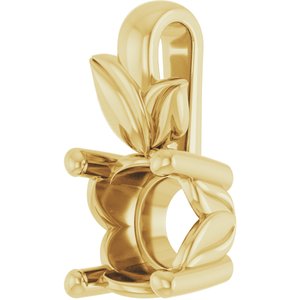 18K Yellow Gold 5.8 mm Round Charm/Pendant Mounting – image 4