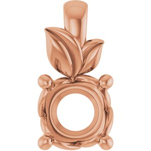 10K Rose Gold 5.8 mm Round Charm/Pendant Mounting – image 2
