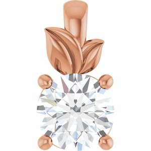 14K Rose Gold 5.8 mm Round Charm/Pendant Mounting
