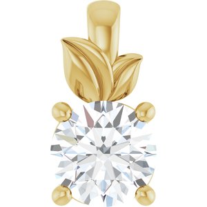 18K Yellow Gold 5.8 mm Round Charm/Pendant Mounting