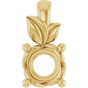 18K Yellow Gold 5.8 mm Round Charm/Pendant Mounting – image 2