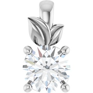 18K White Gold 5.8 mm Round Charm/Pendant Mounting