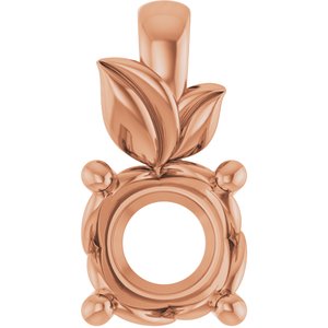 14K Rose Gold 6 mm Round Charm/Pendant Mounting – image 2