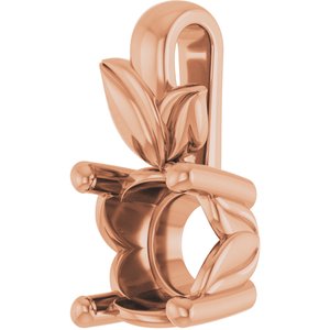 10K Rose Gold 6 mm Round Charm/Pendant Mounting – image 4