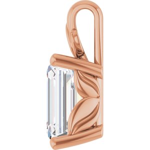 14K Rose Gold 9x7 mm Emerald Charm/Pendant Mounting – image 5