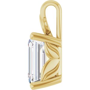 18K Yellow Gold 9x7 mm Emerald Charm/Pendant Mounting – image 5