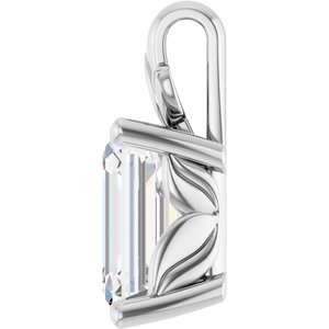 Platinum 9x7 mm Emerald Charm/Pendant Mounting – image 5