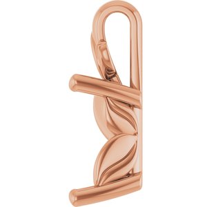 14K Rose Gold 9x7 mm Emerald Charm/Pendant Mounting – image 6
