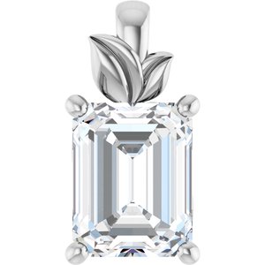 Sterling Silver 9x7 mm Emerald Charm/Pendant Mounting
