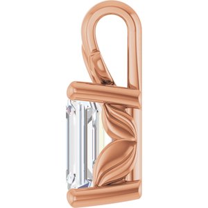 10K Rose Gold 6x4 mm Emerald Charm/Pendant Mounting – image 5