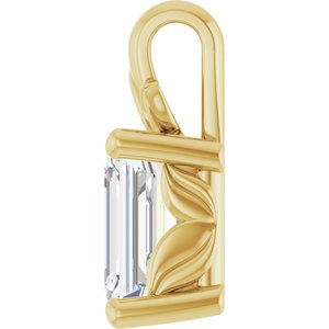 18K Yellow Gold 6x4 mm Emerald Charm/Pendant Mounting – image 5