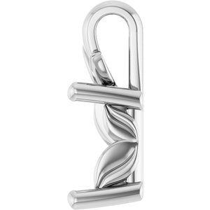 10K White Gold 6x4 mm Emerald Charm/Pendant Mounting – image 6
