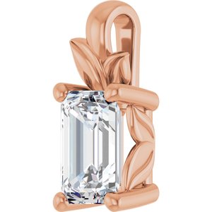 10K Rose Gold 6x4 mm Emerald Charm/Pendant Mounting – image 3