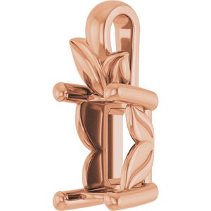 10K Rose Gold 6x4 mm Emerald Charm/Pendant Mounting – image 4
