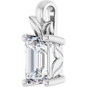 Sterling Silver 6x4 mm Emerald Charm/Pendant Mounting – image 3