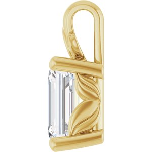 10K Yellow Gold 7x5 mm Emerald Charm/Pendant Mounting – image 5
