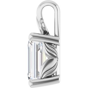 Sterling Silver 7x5 mm Emerald Charm/Pendant Mounting – image 5