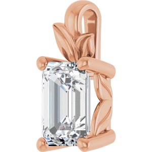 10K Rose Gold 7x5 mm Emerald Charm/Pendant Mounting – image 3