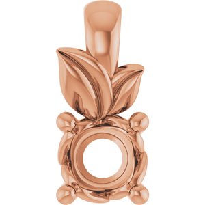 10K Rose Gold 3.75 mm Round Charm/Pendant Mounting – image 2