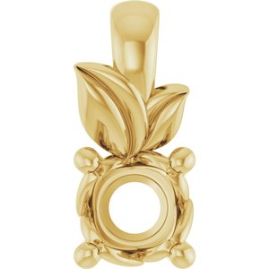 14K Yellow Gold 3.75 mm Round Charm/Pendant Mounting – image 2