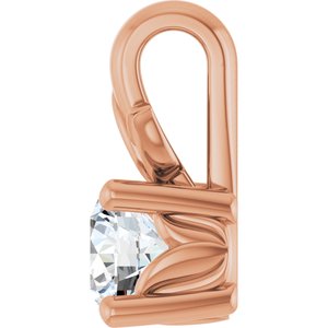 14K Rose Gold 3.75 mm Round Charm/Pendant Mounting – image 5