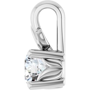 14K X1 White Gold 3.75 mm Round Charm/Pendant Mounting – image 5