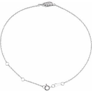 Platinum .015 CTW Natural Diamond Angel Wing 6 1/2-7 1/2" Bracelet