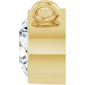 14K Yellow 3/8 CT Lab-Grown Diamond Bezel-Set Necklace Center