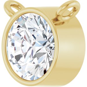 14K Yellow 3/4 CT Lab-Grown Diamond Bezel-Set Necklace Center