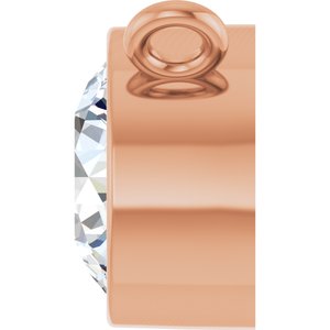 14K Rose 3/4 CT Lab-Grown Diamond Bezel-Set Necklace Center