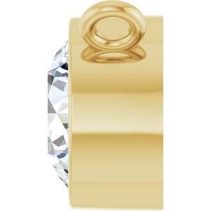 14K Yellow 3/4 CT Natural Diamond Bezel-Set Necklace Center