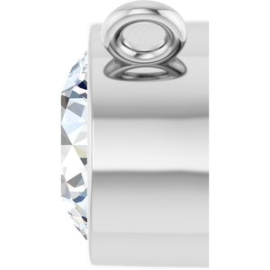 14K White 3/4 CT Lab-Grown Diamond Bezel-Set Necklace Center