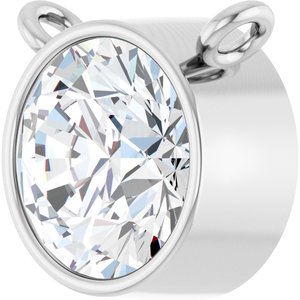 14K White 1 CT Lab-Grown Diamond Bezel-Set Necklace Center