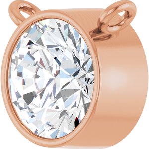 14K Rose 1 CT Natural Diamond Bezel-Set Necklace Center