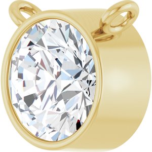 14K Yellow 1 CT Natural Diamond Bezel-Set Necklace Center