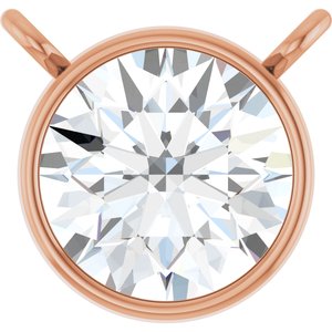 14K Rose 1 CT Lab-Grown Diamond Bezel-Set Necklace Center