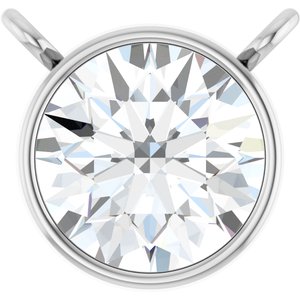 Platinum 1 CT Natural Diamond Bezel-Set Necklace Center