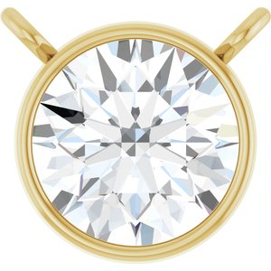 14K Yellow 1 CT Natural Diamond Bezel-Set Necklace Center