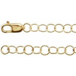 14K Yellow Gold 3.5 mm Round Cable 16" Chain