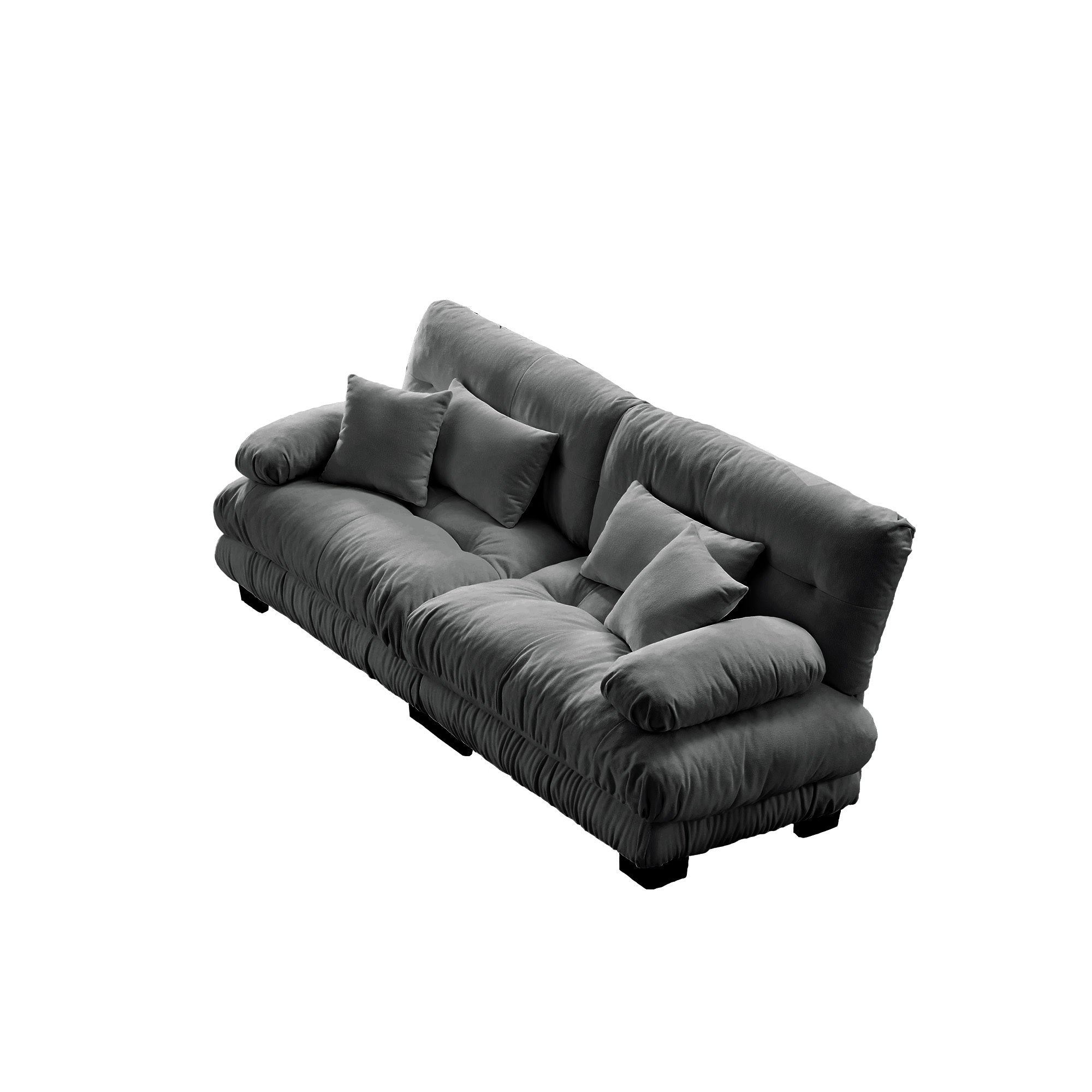 Cloud Couch 2 Seater Sofa for Living Room, Chenille 2 - Seat sofa with 2 Lumbar pillows and 2 throw pillows,Chenille Gray