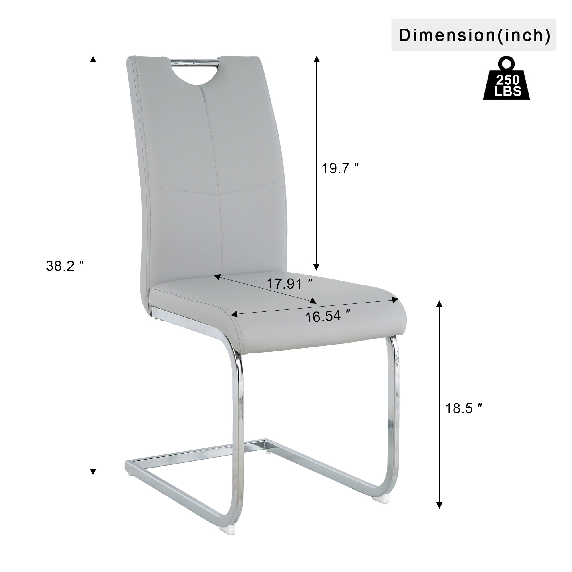 Modern style glass dining table, elegant transparent design, sturdy stainless steel base, Light gray dining chairs set, electroplated chair legs, suitable for dining room and kitchen (set of 7)